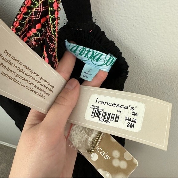 Dina Be For Francesca's Black V-Neck Mini Dress NWT Size Small - Picture 11 of 16